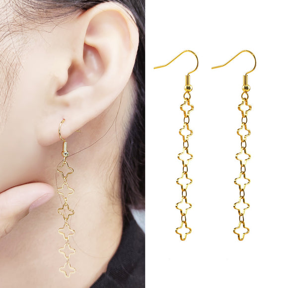Earrings Drop 24K Gold-Plated Copper Earrings Jewelry Gift Present for Woman E7