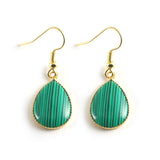 Green & Black Stripe 24K Gold-Plated Copper Necklace Barceket Jewelry Set Gift Present for Woman