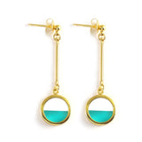 sea Level in the Round Window Stripe 24K Gold-Plated Copper Necklace Barceket Jewelry Set Gift Present for Woman
