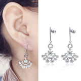 Earring 925 Sterling Silver AAA CZ Stone 4.6g Multilayer Plating Eardrop Dangle JTE21011