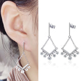 Earring 925 Sterling Silver AAA CZ Stone 3.4g Multilayer Plating Eardrop Dangle JTE210153