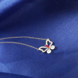 Passionate Butterfly 925 Sterling Silver Necklace Love Smile Jewelry for Woman as Gift