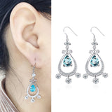 Earring 925 Sterling Silver AAA CZ Stone 7.44g Multilayer Plating Eardrop Dangle