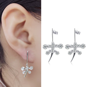 Earring 925 Sterling Silver AAA CZ Stone 2.87g Multilayer Plating Eardrop Dangle JTE21014