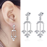 Earring 925 Sterling Silver AAA CZ Stone 4.5g Multilayer Plating Eardrop Dangle JTR21026