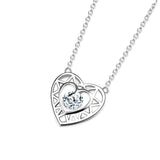 Heart Shape 925 Sterling Silver Necklace Love Smile Jewelry for Woman as Gift