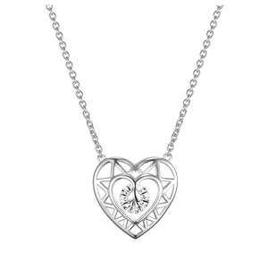 Heart Shape 925 Sterling Silver Necklace Love Smile Jewelry for Woman as Gift