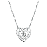 Heart Shape 925 Sterling Silver Necklace Love Smile Jewelry for Woman as Gift