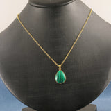 Green & Black Stripe 24K Gold-Plated Copper Necklace Barceket Jewelry Set Gift Present for Woman