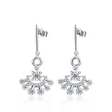 Earring 925 Sterling Silver AAA CZ Stone 4.6g Multilayer Plating Eardrop Dangle JTE21011