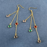 Colorful Spot 24K Gold-Plated Copper Necklace Barceket Jewelry Set Gift Present for Woman