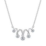 520 Number 925 Sterling Silver Necklace Love Smile Jewelry for Woman as Gift
