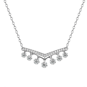 Seven Stars 925 Sterling Silver Necklace Love Smile Jewelry for Woman as Gift