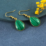 Green & Black Stripe 24K Gold-Plated Copper Necklace Barceket Jewelry Set Gift Present for Woman
