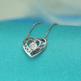 Heart Shape 925 Sterling Silver Necklace Love Smile Jewelry for Woman as Gift