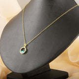 sea Level in the Round Window Stripe 24K Gold-Plated Copper Necklace Barceket Jewelry Set Gift Present for Woman