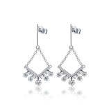 Earring 925 Sterling Silver AAA CZ Stone 3.4g Multilayer Plating Eardrop Dangle JTE210153
