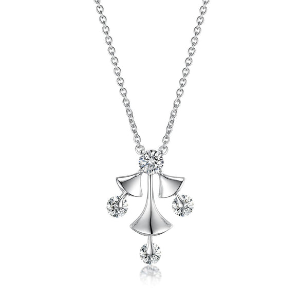 Princess Dress 925 Sterling Silver Necklace Love Smile Jewelry for Woman as Gift